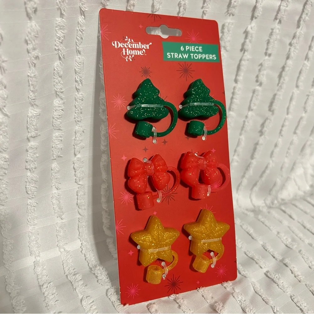 December Home Christmas Straw Toppers‎